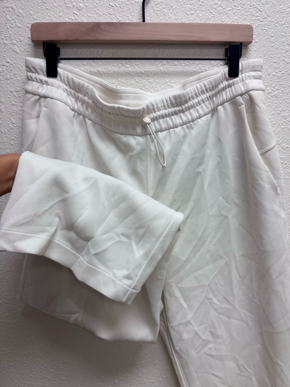 cropped lululemon athletica soft stream White Wide Leg Pants